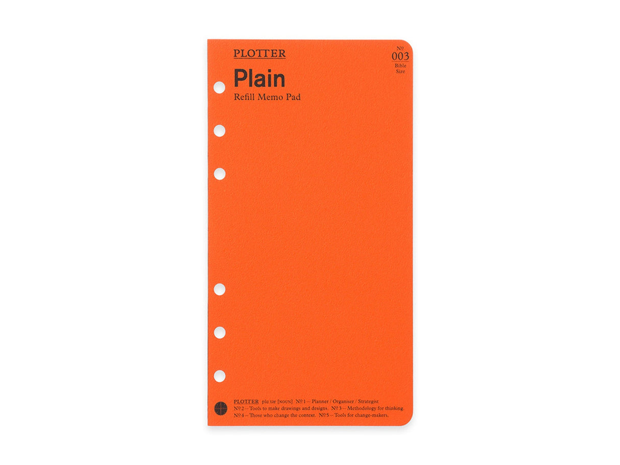 PLOTTER Refill Memo Pad Plain - Bible Size