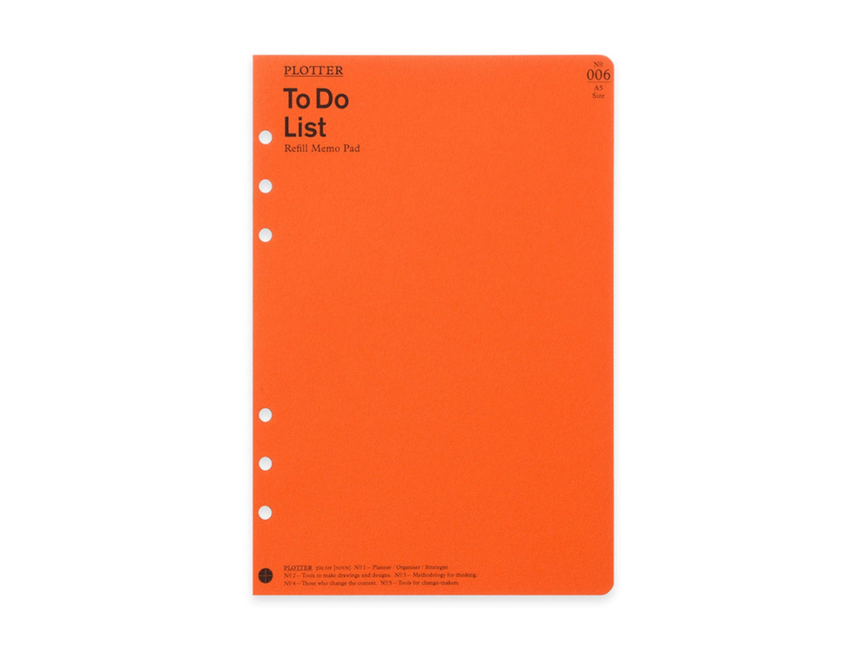PLOTTER Refill Memo Pad To Do List - A5 Size