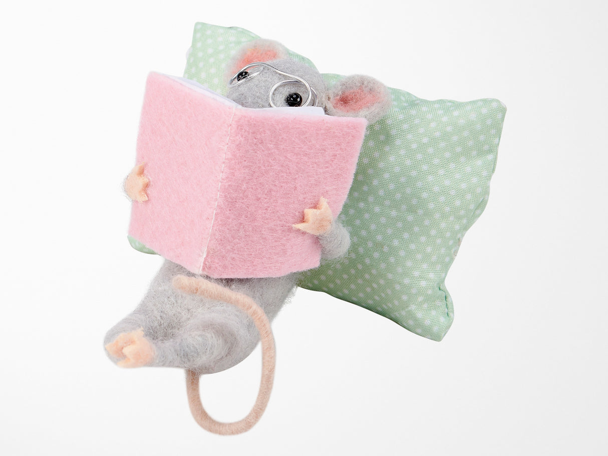 Reading Pillow Mouse Critter