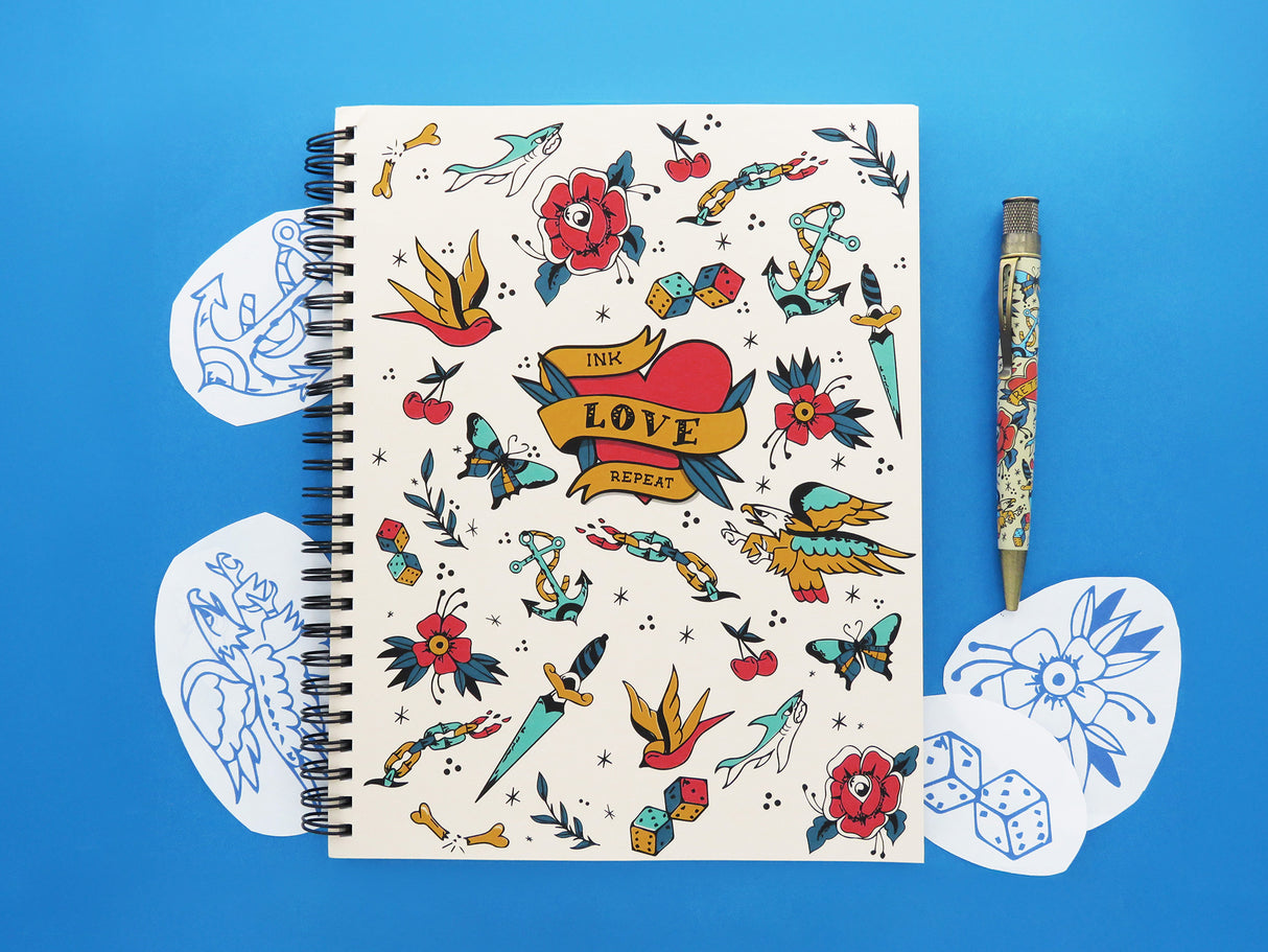 Retro 51 Ink-Love-Repeat Medium Spiral Sketchbook