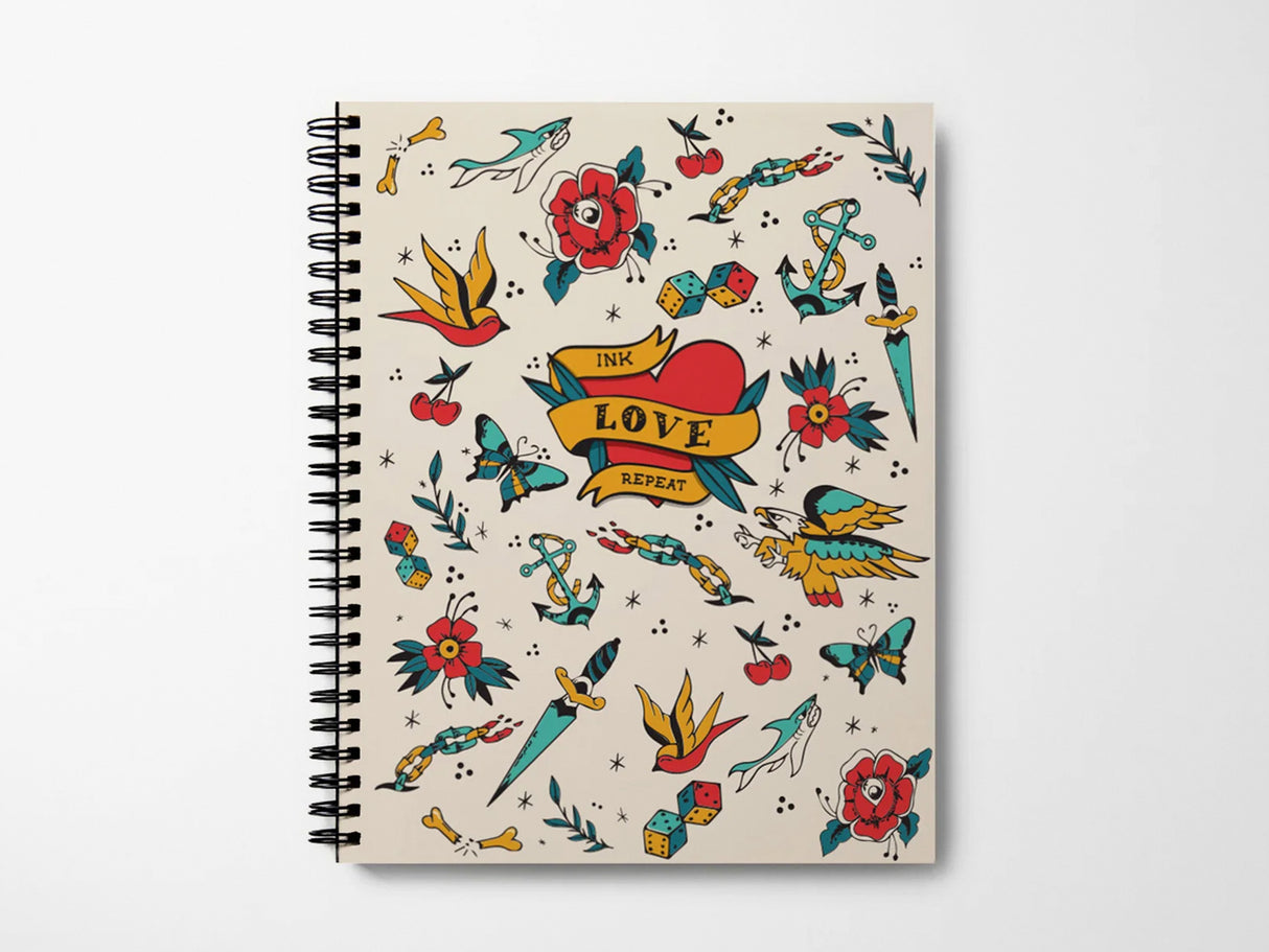 Retro 51 Ink-Love-Repeat Medium Spiral Sketchbook