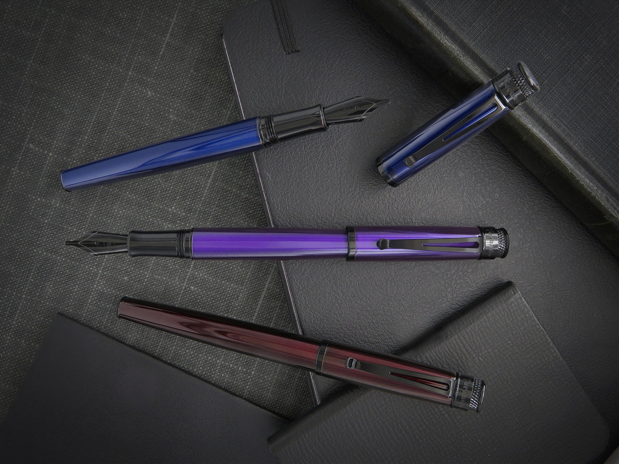 Retro 51 Stealth Lacquer Fountain Pen - Blue Black