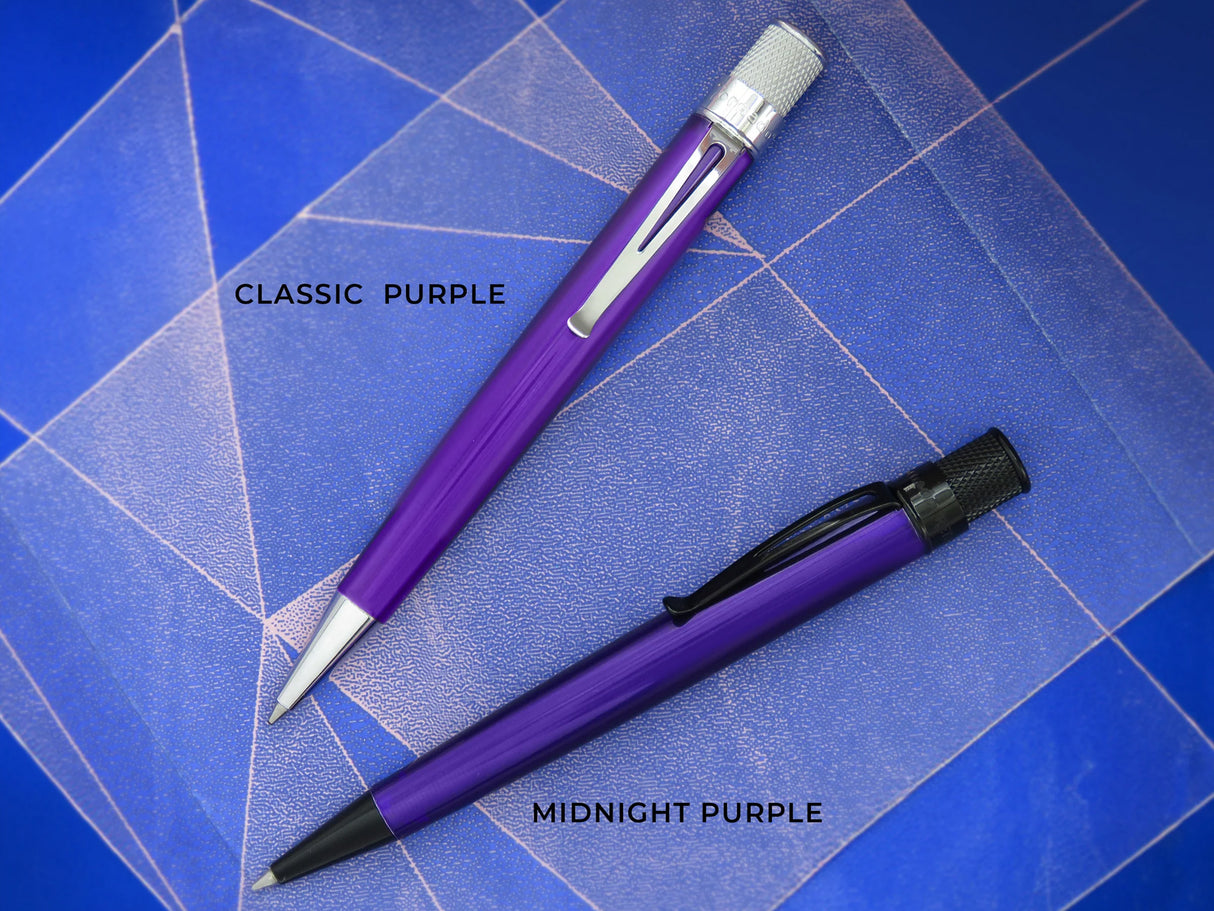 Retro 51 Tornado Rollerball Pen - Stealth Lacquer Midnight Purple
