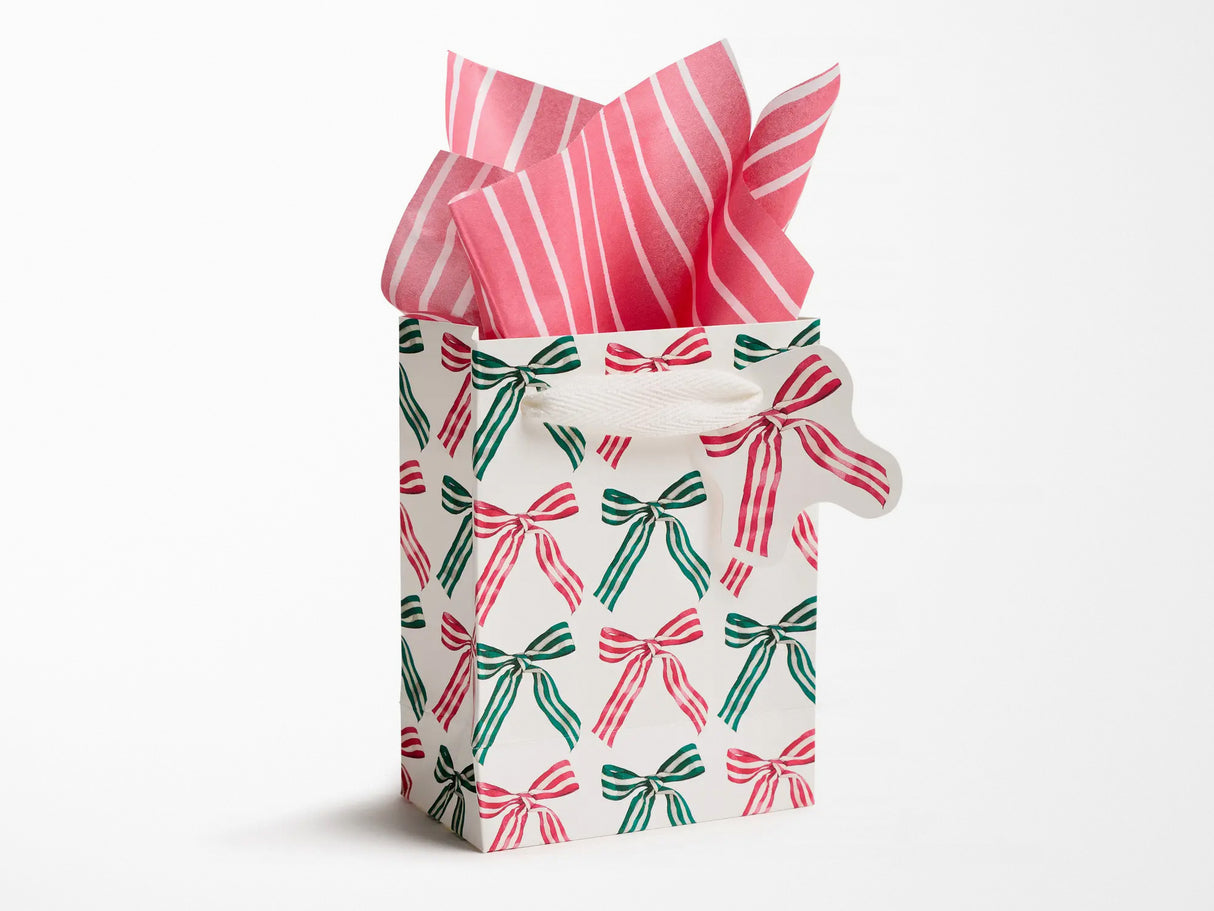 Ribbon Candy Bows Holiday Gift Bag - Medium