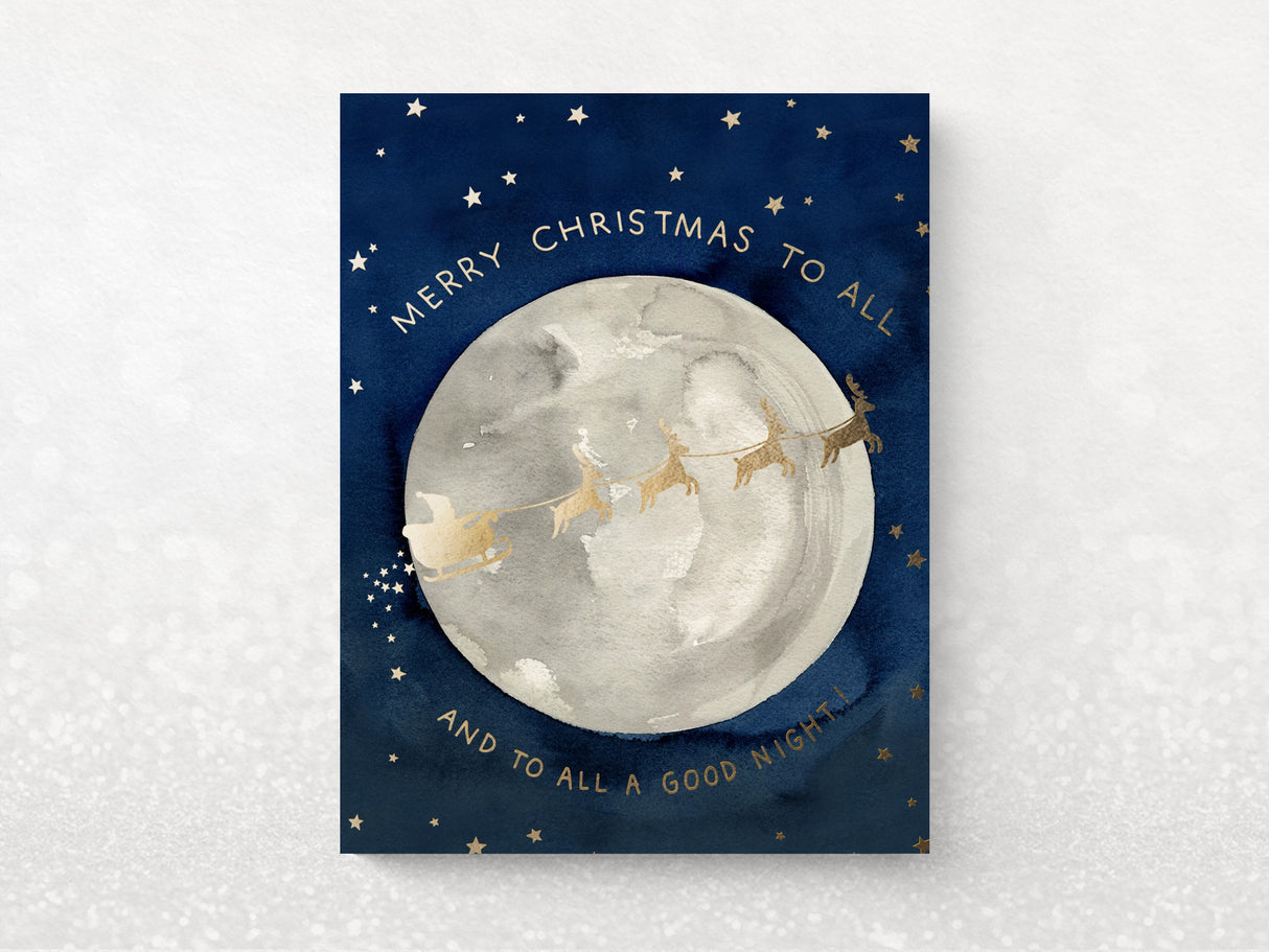 Santa Moon Holiday Greeting Cards, Box of 6