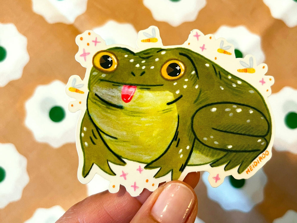 Silly Frog Vinyl Sticker