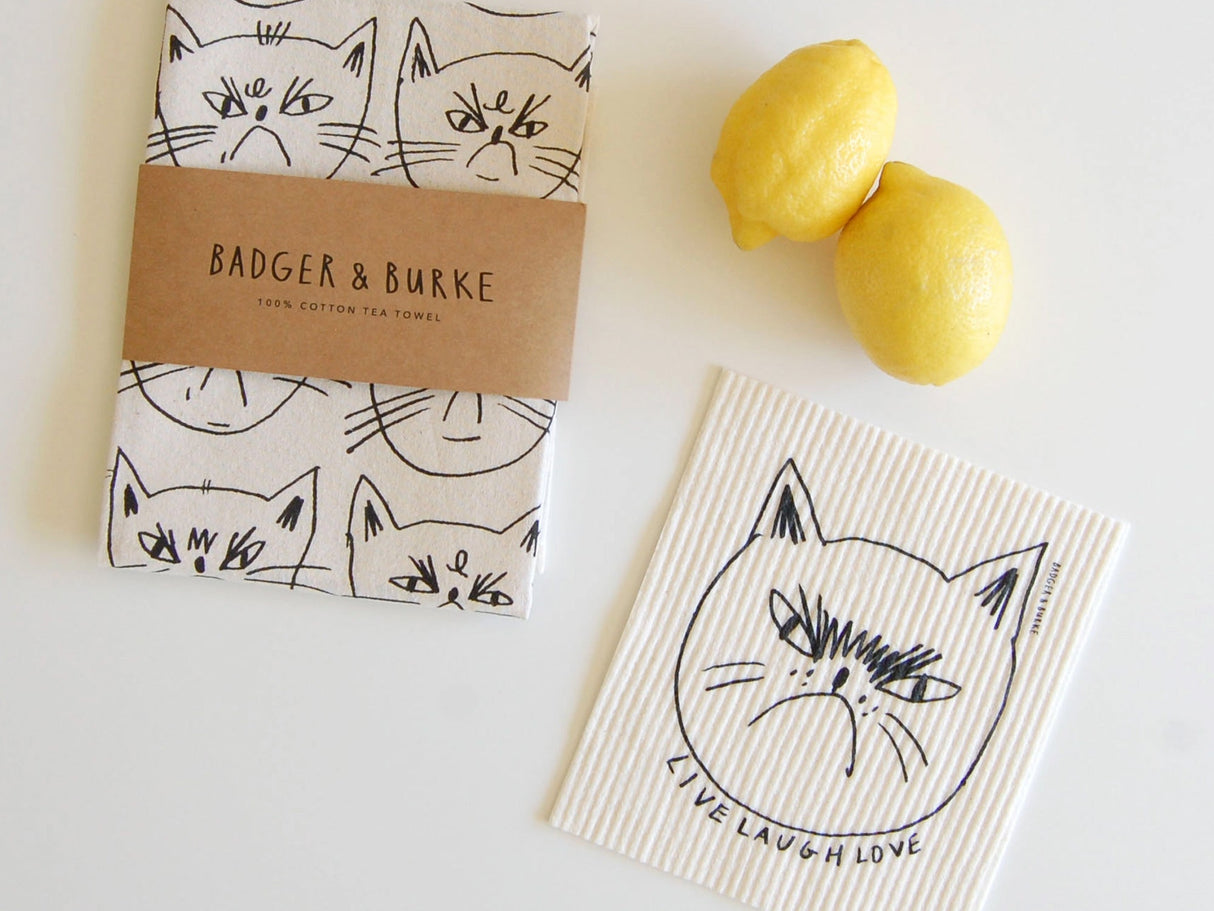 Snitty Kitty Life Is Beautiful Tea Towel