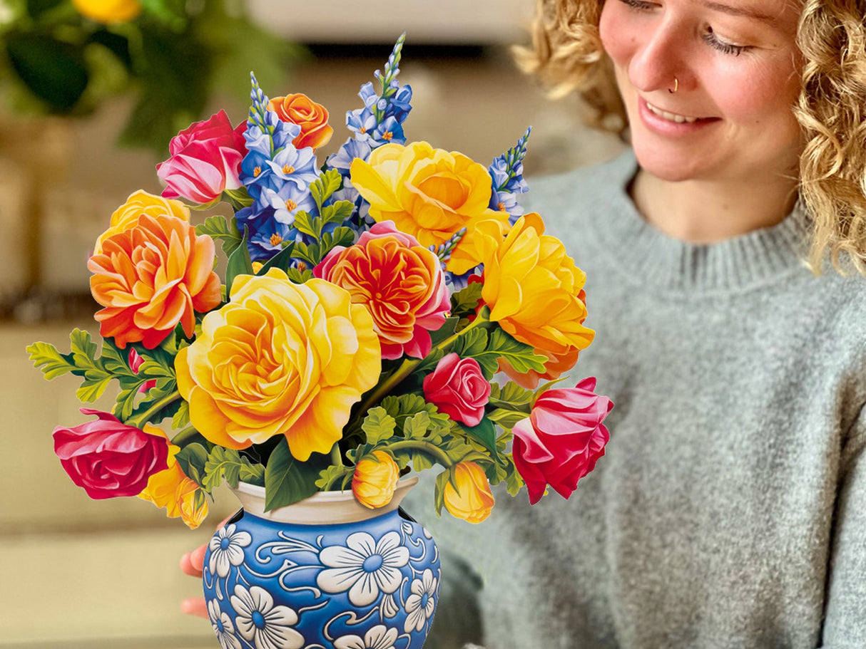 Sorbet Roses Pop Up Greeting Bouquet