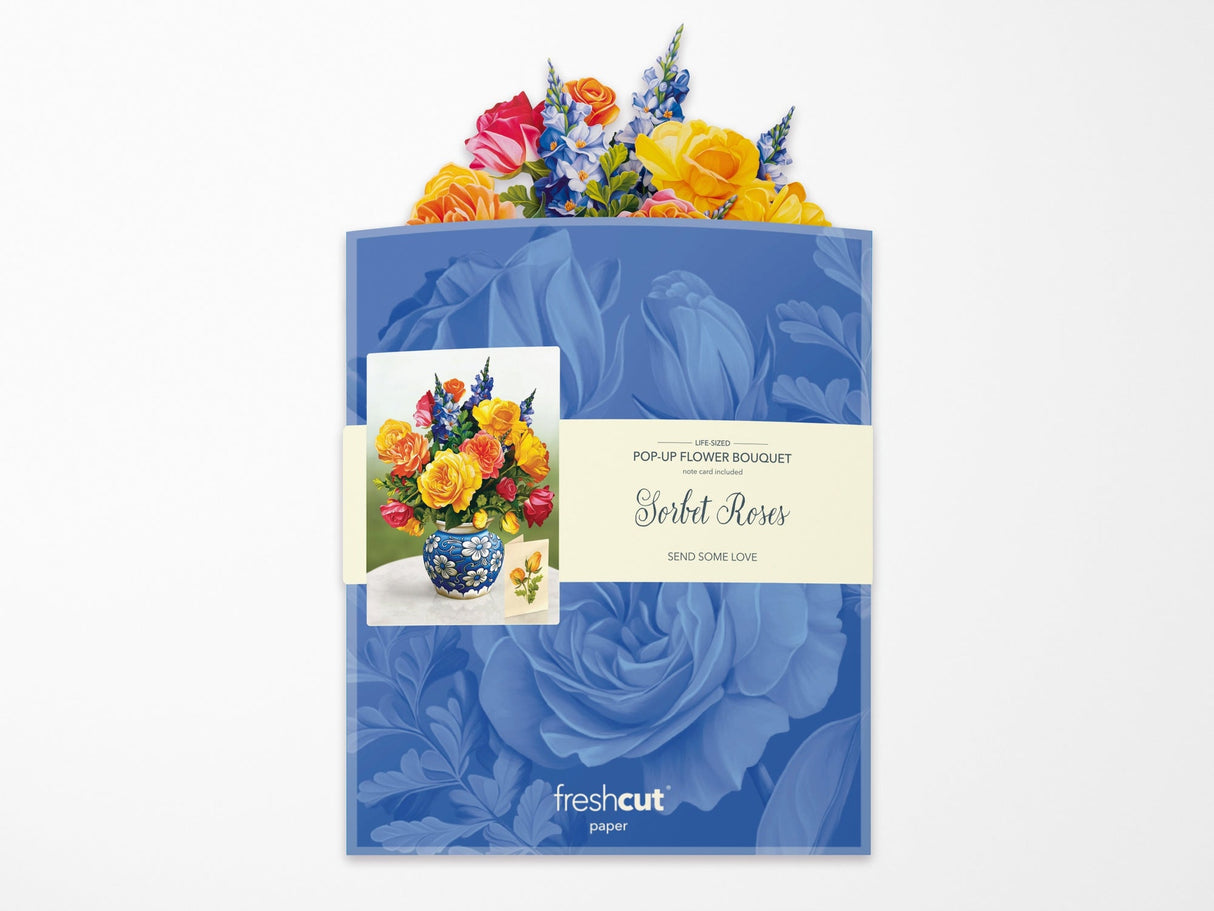 Sorbet Roses Pop Up Greeting Bouquet