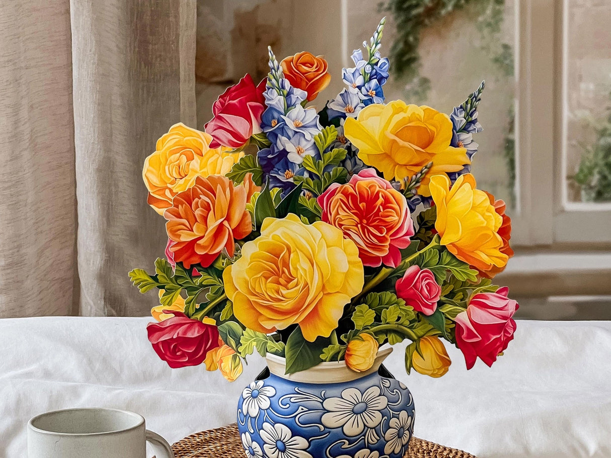 Sorbet Roses Pop Up Greeting Bouquet