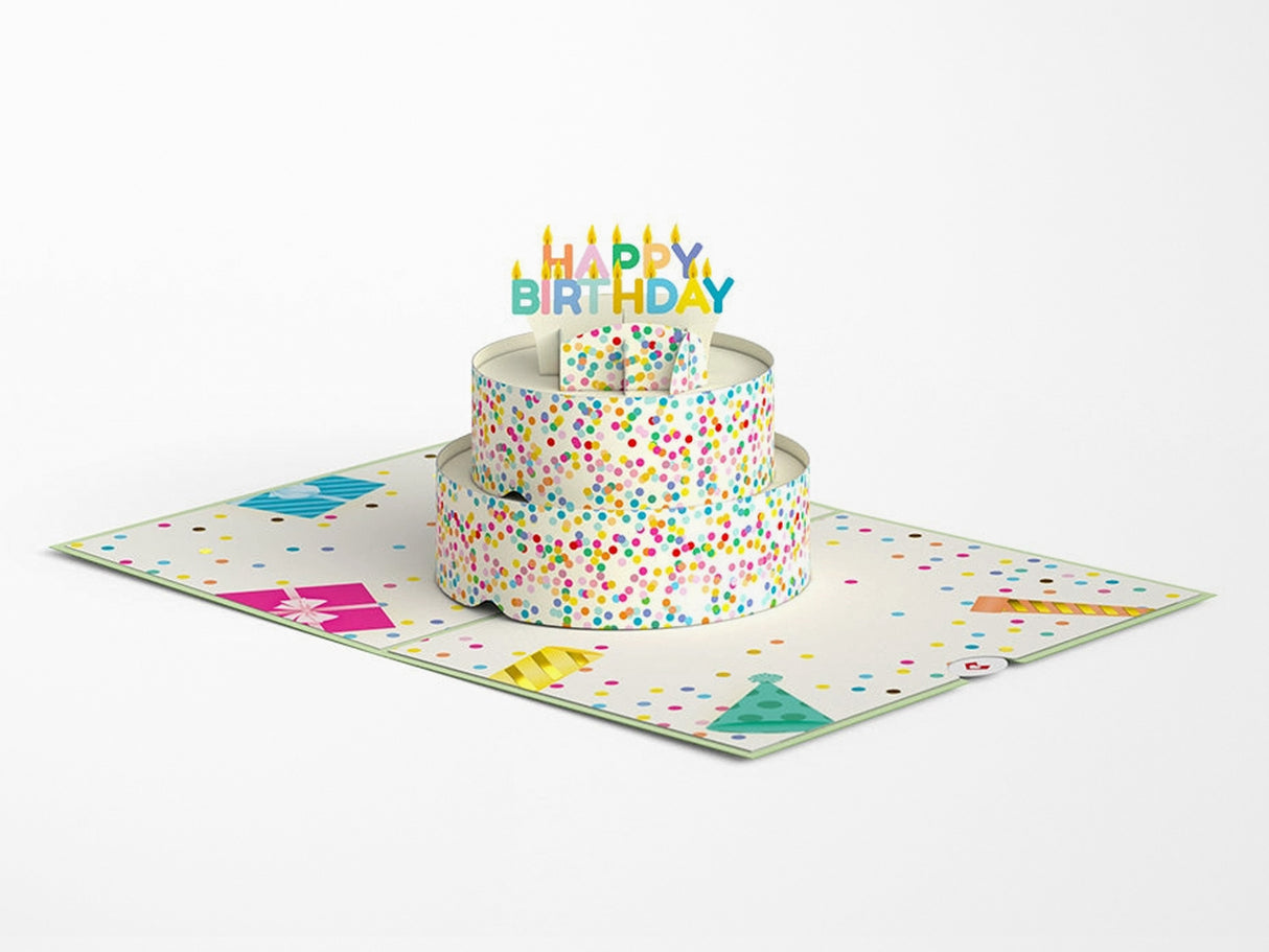 Sprinkles Birthday Cake Pop-Up Card