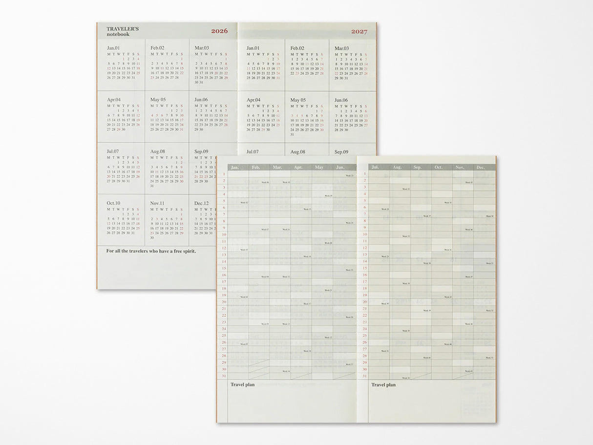 TRAVELER'S Notebook 2026 Monthly - Regular Size