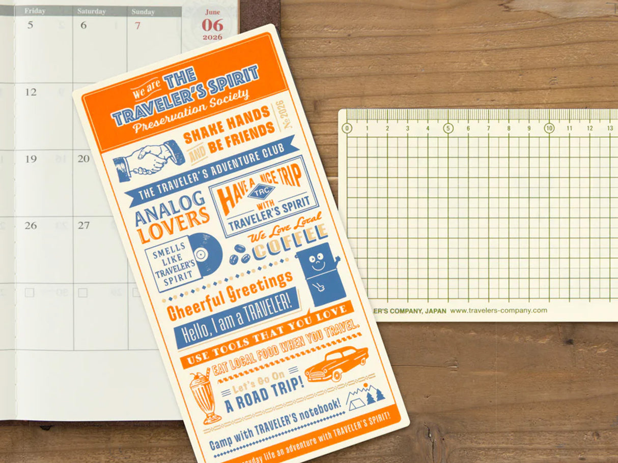 TRAVELER'S Notebook 2026 Plastic Sheet - Regular Size