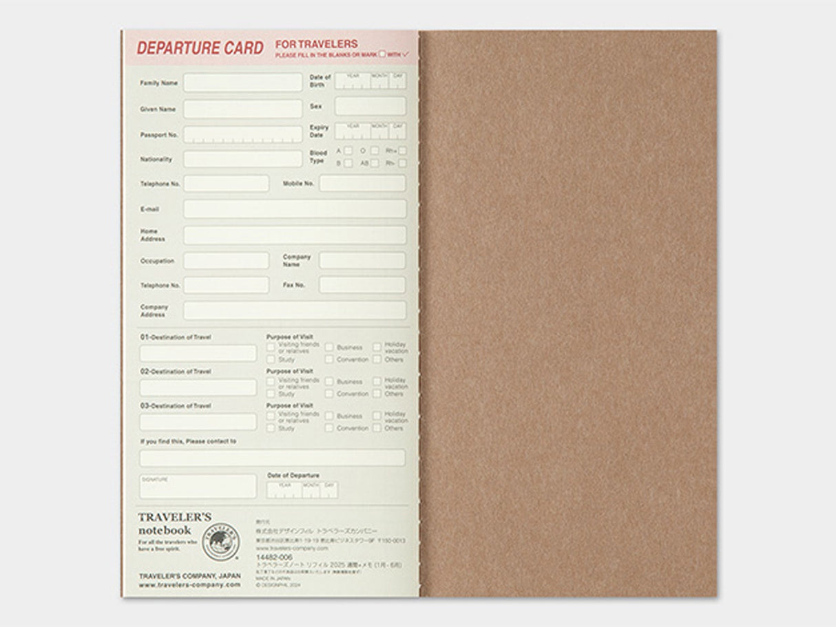 TRAVELER'S Notebook 2026 Weekly + Memo - Regular Size