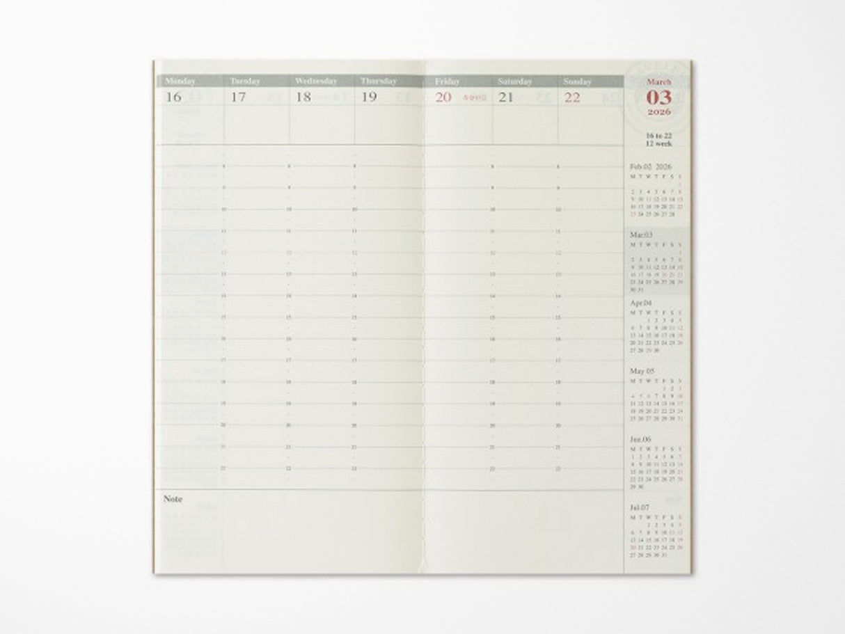 TRAVELER'S Notebook 2026 Weekly Vertical - Regular Size