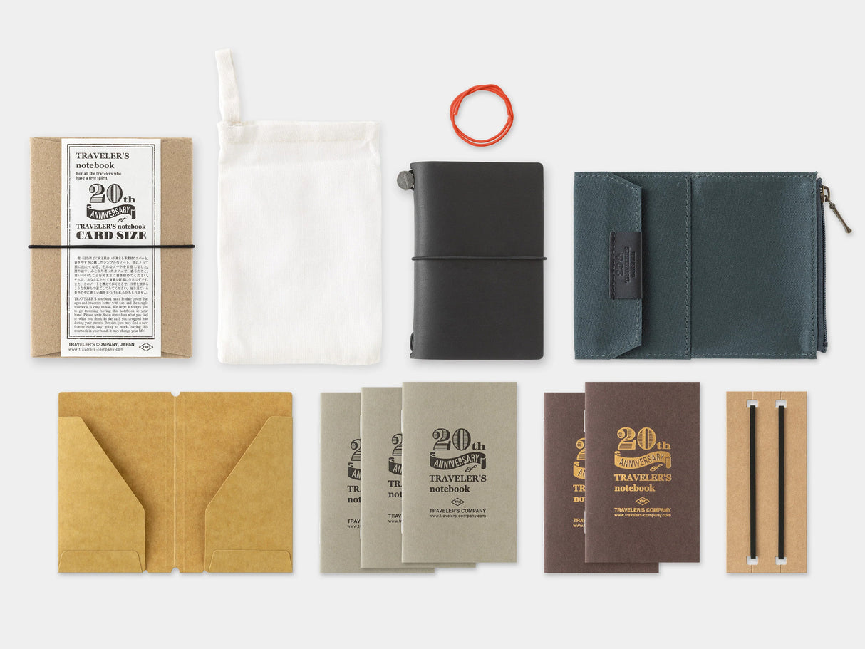 TRAVELER'S Notebook Card Size 20th Anniversary Set - Black