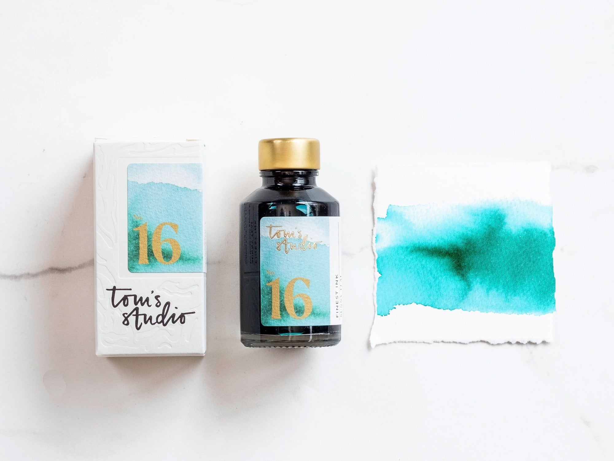 Tom's Studio Fountain Pen Ink - 16 Sunny Teal – Jenni Bick Custom