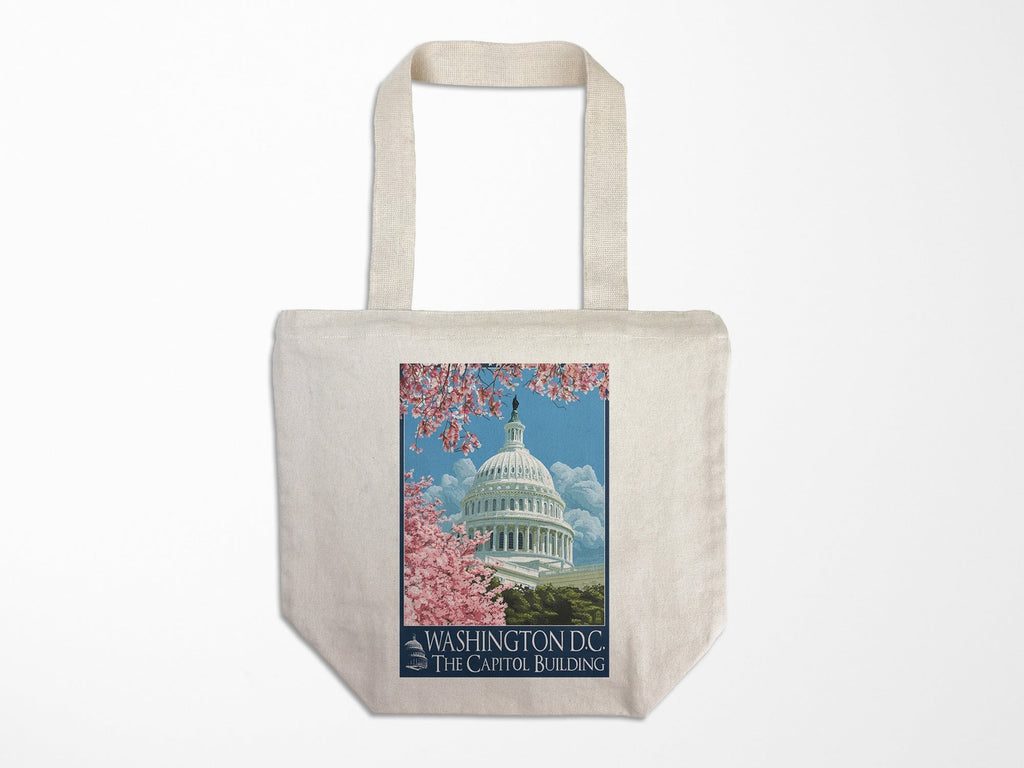 Tote Bag Washington DC Capital & Cherry Blossoms