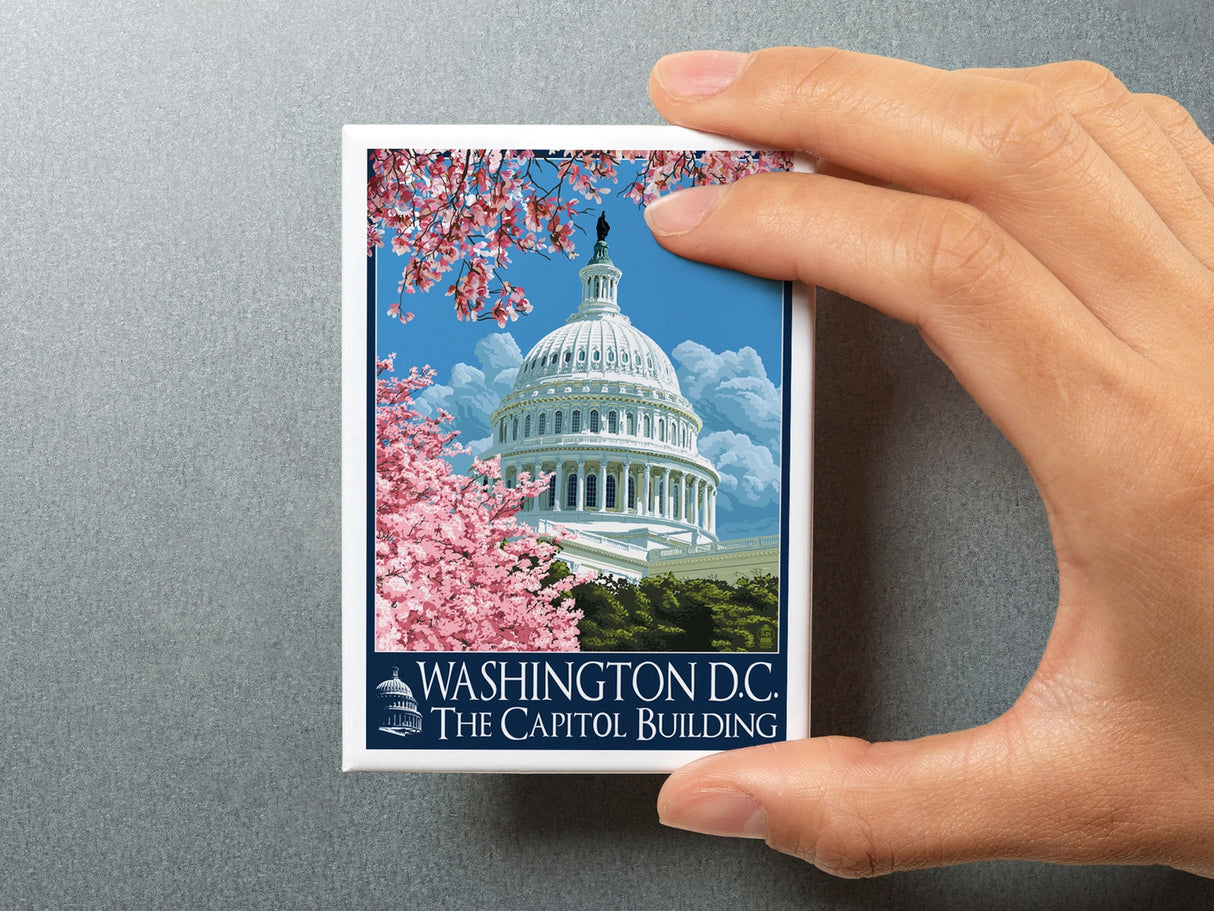 US Capitol and Cherry Blossoms Magnet