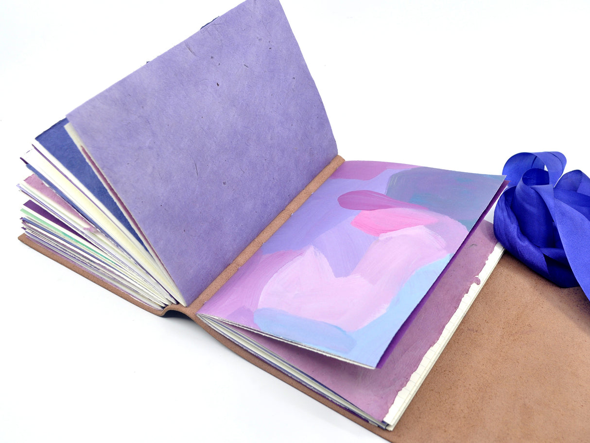 Violet Bouquet One of a Kind Leather Journal