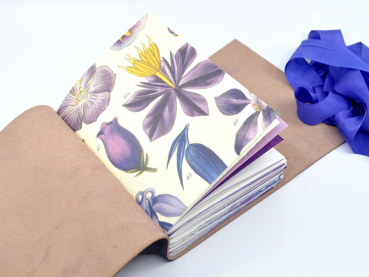 Violet Bouquet One of a Kind Leather Journal