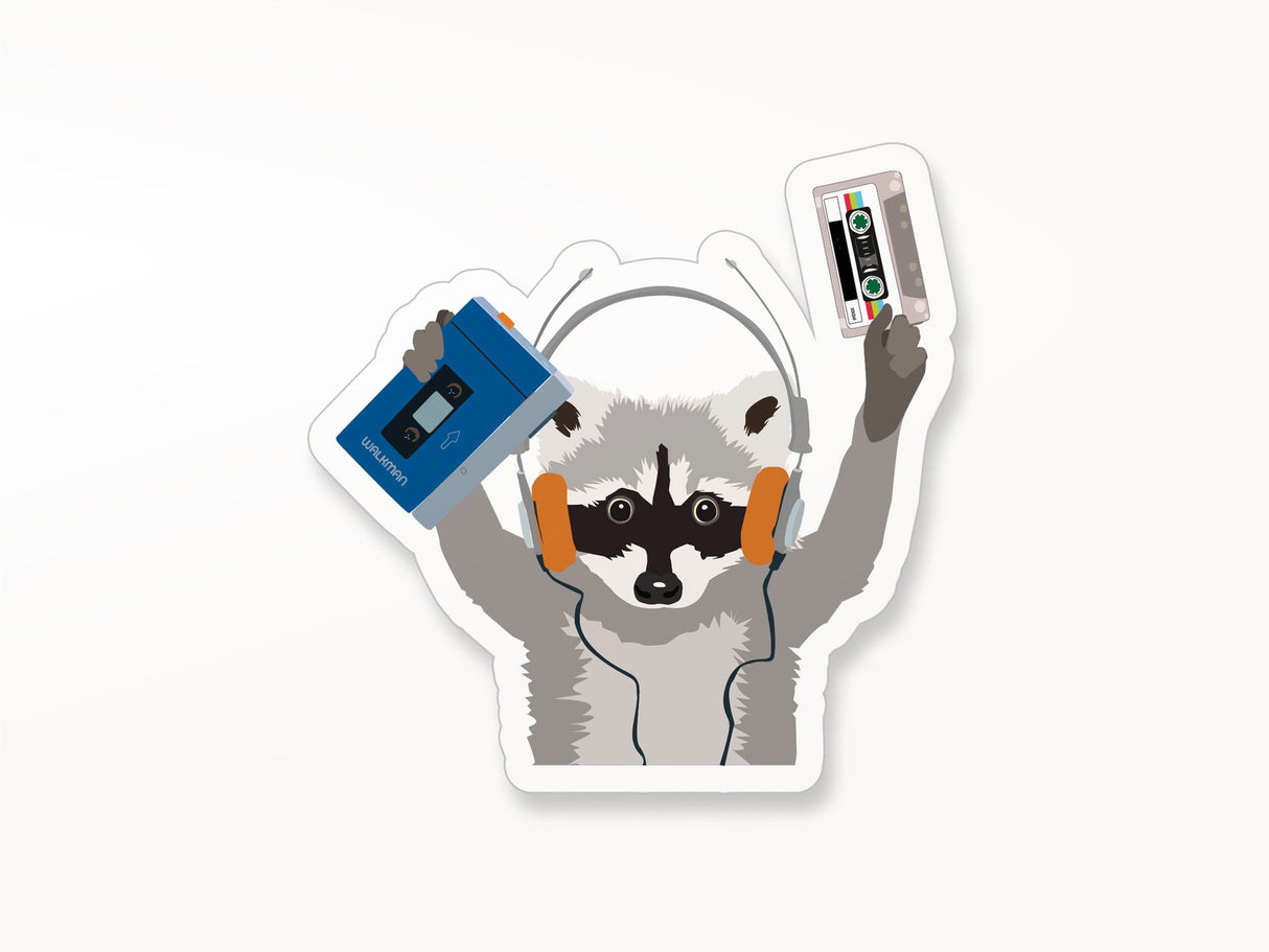 Walkman Raccoon Vinyl Sticker
