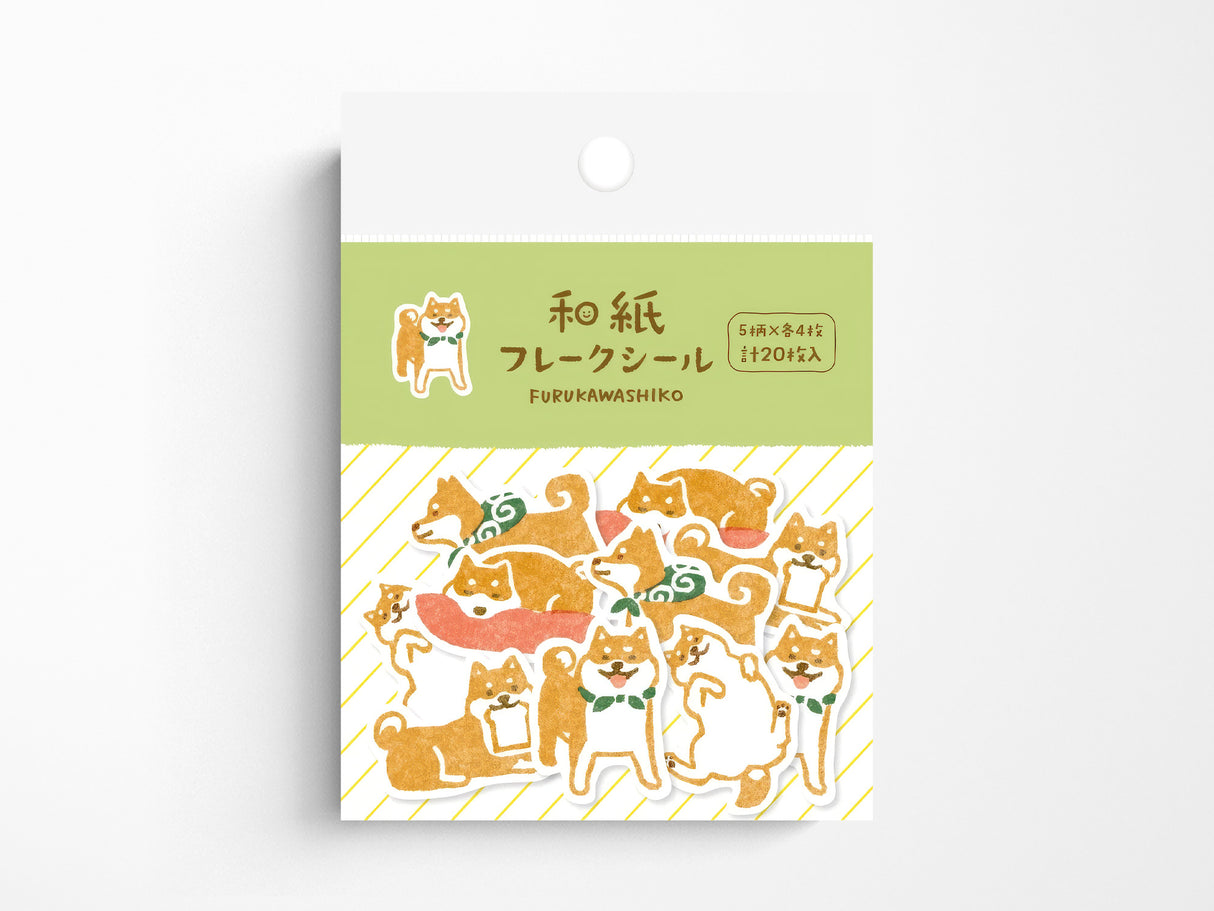 Washi Flake Stickers - Shiba Inu