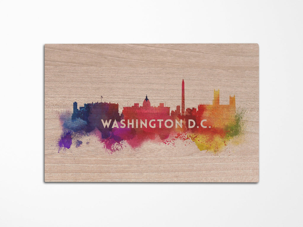 Washington DC Abstract Skyline Wood Sign