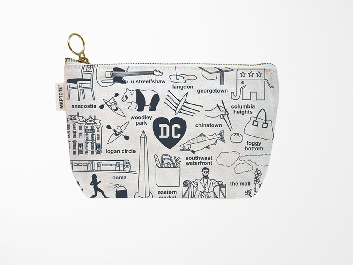 Washington DC Zipped Pouch - Natural