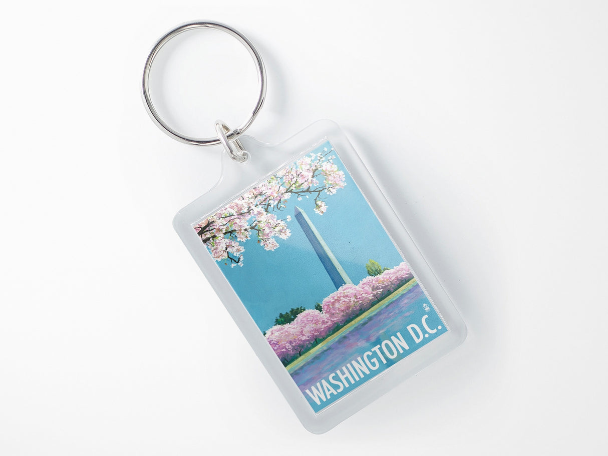 Washington Monument and Cherry Blossom Keyring