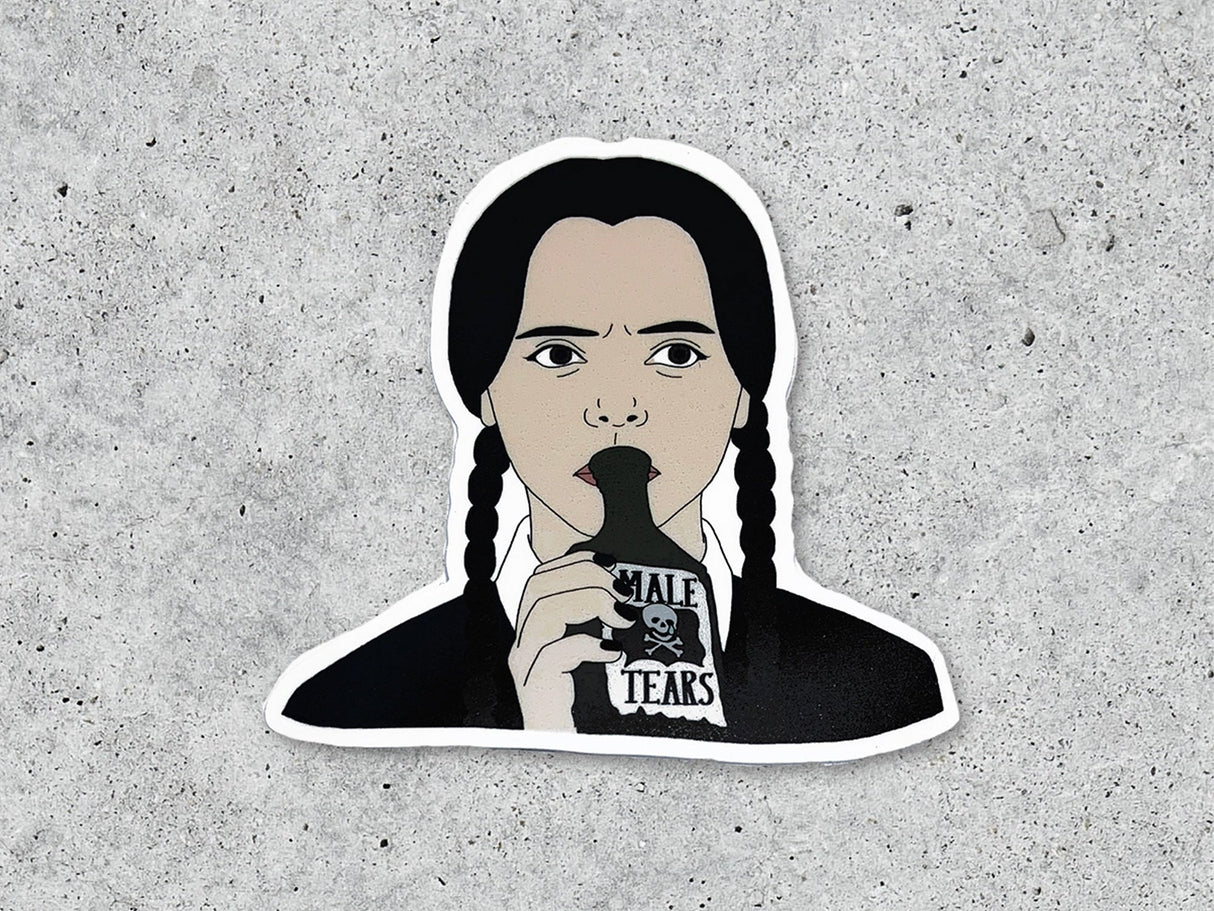 Wednesday Addams Male Tears Vinyl Sticker