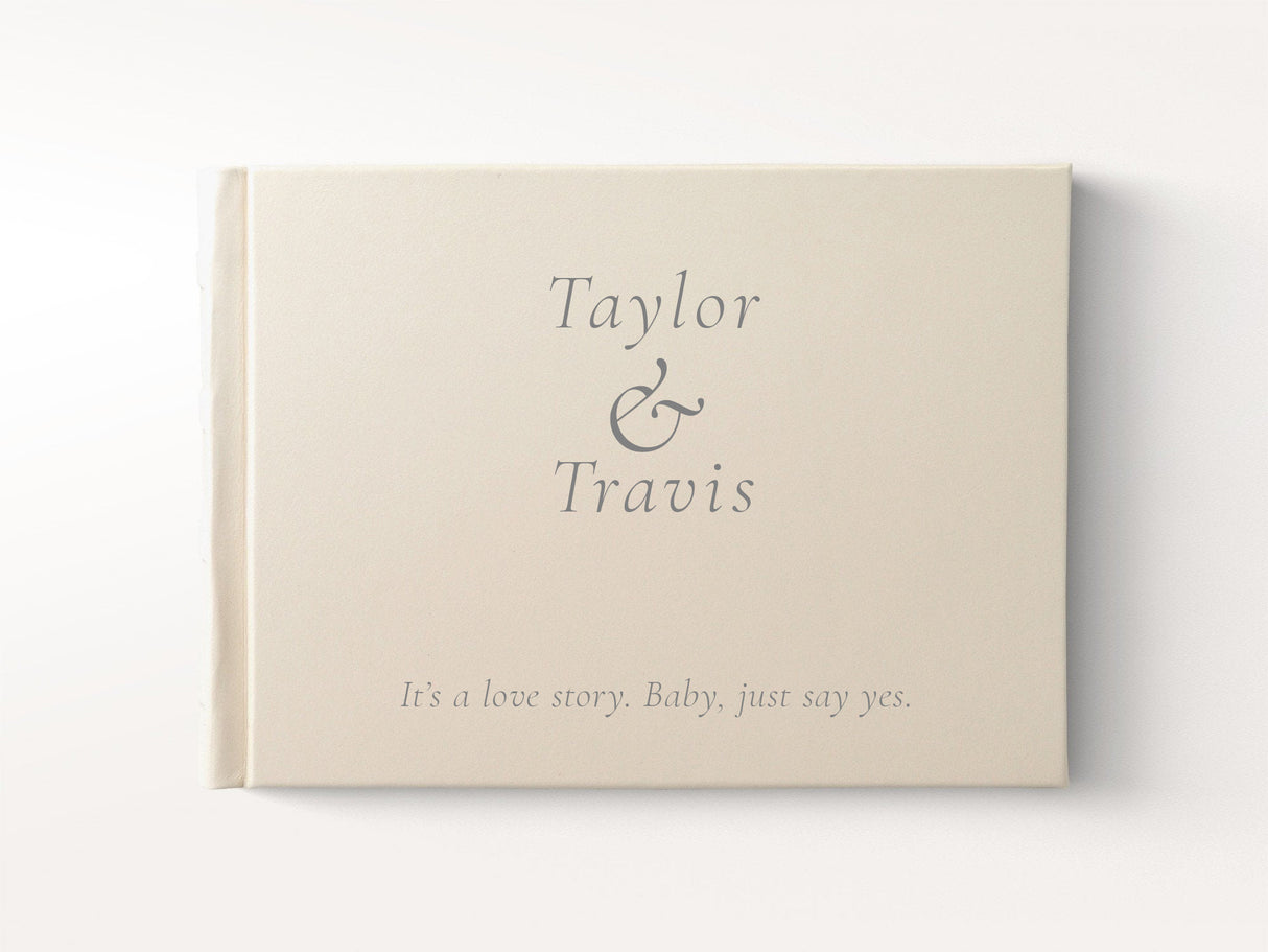 White Italian Leather Guest Book