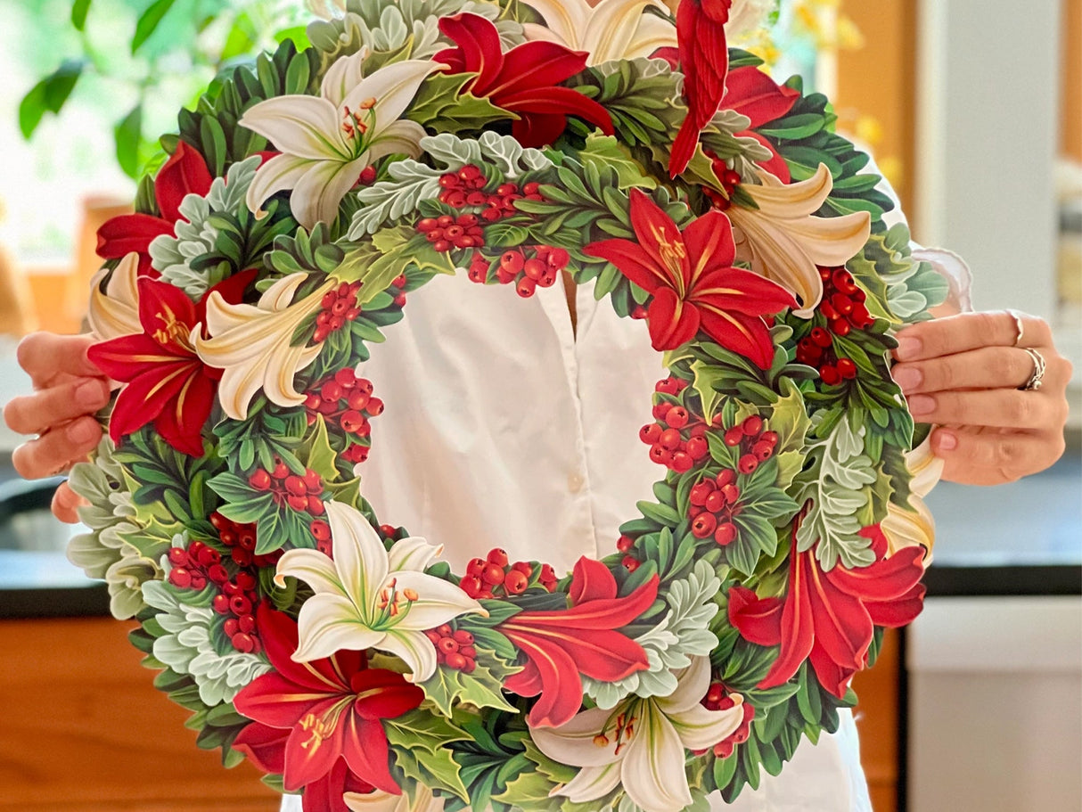 Winter Joy Wreath Pop Up Greeting Bouquet