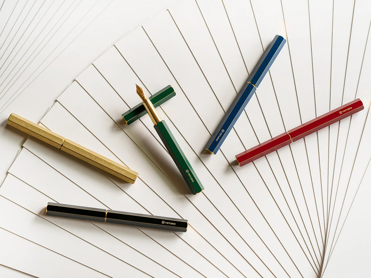 Ystudio Revolve Fountain Pen - Brass
