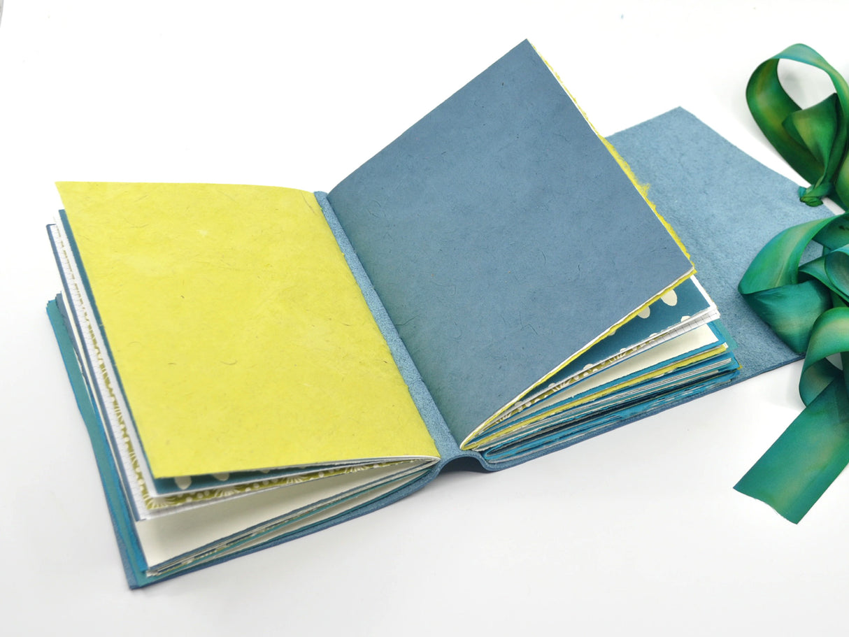 Blue Water Lily One of a Kind Leather Journal