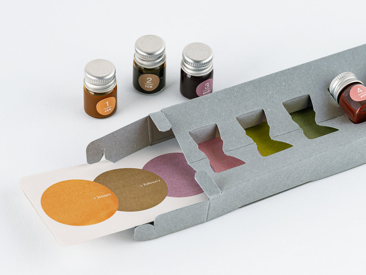 Kakimori x TSUKI no IRO: Mini Ink Bottle Set (Jan-Jun)