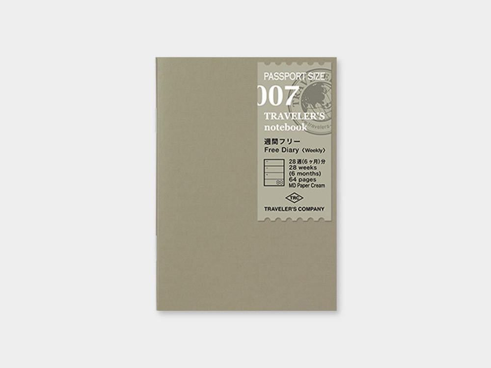 007 Free Diary Weekly Refill TRAVELER'S Notebook - Passport Size