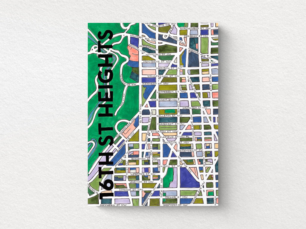 16th St Heights Art Map Greeting Card