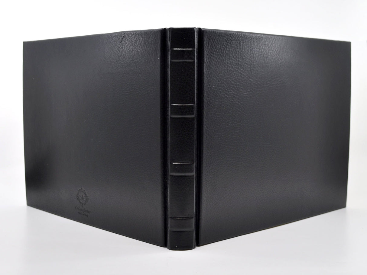 Black Italian Leather Guest Book