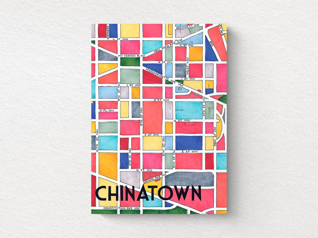Chinatown Art Map Greeting Card