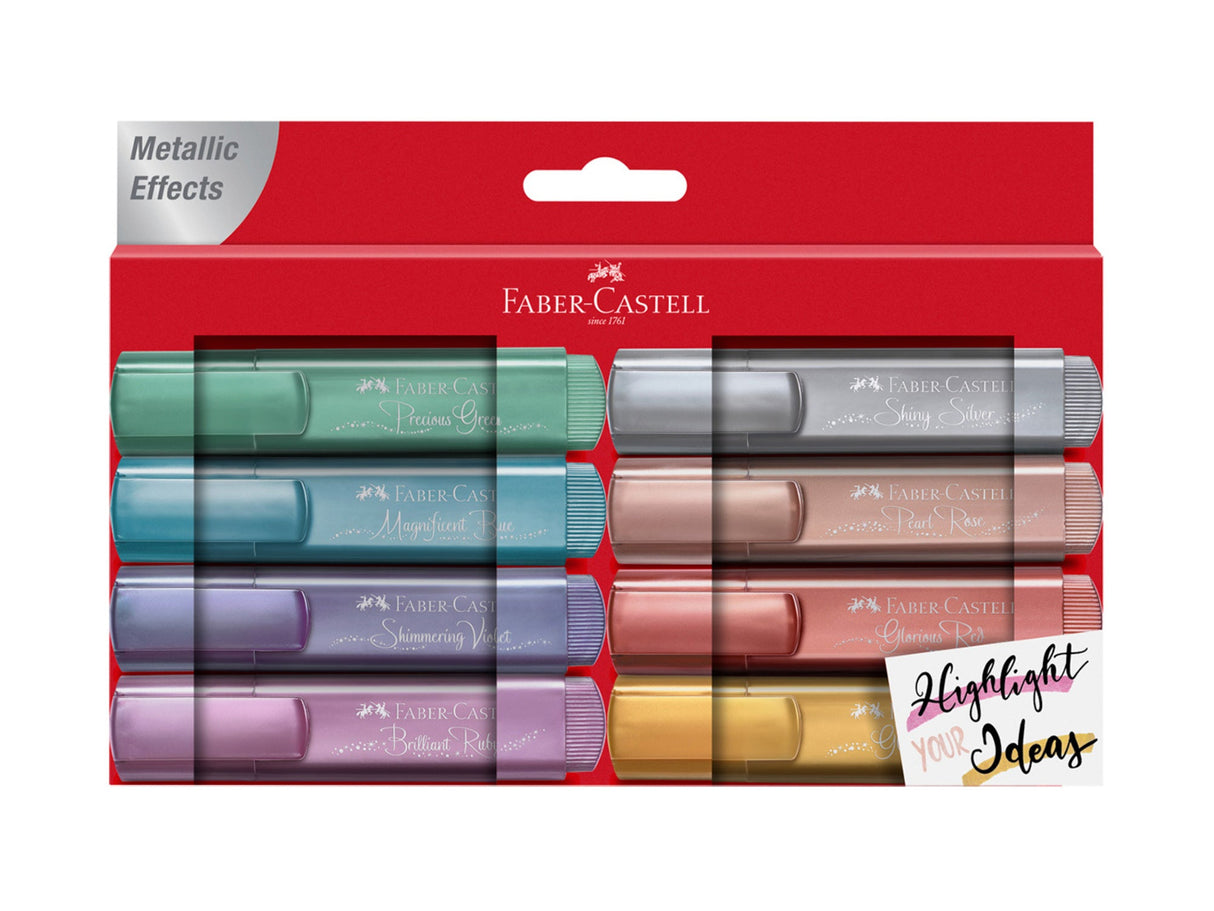 Faber Castell Metallic Highlighter Textliners, Set of 8