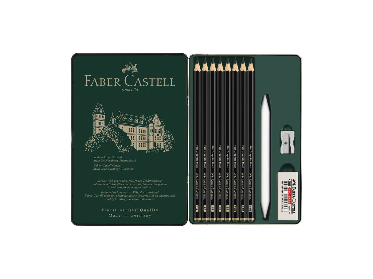 Faber Castell Pitt Graphite Matte Pencils, 11 Piece Set