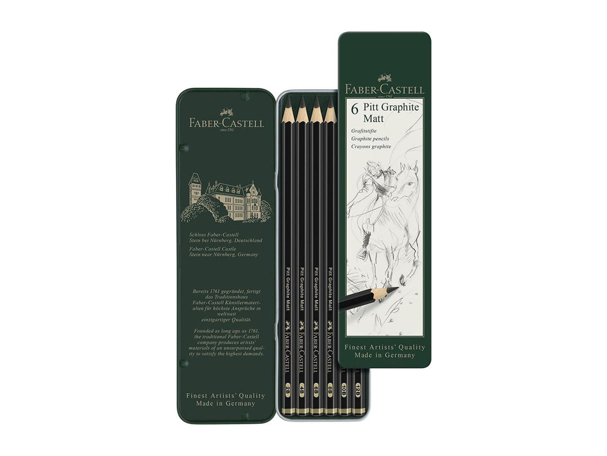 Faber Castell Pitt Graphite Matte Pencils, Set of 6