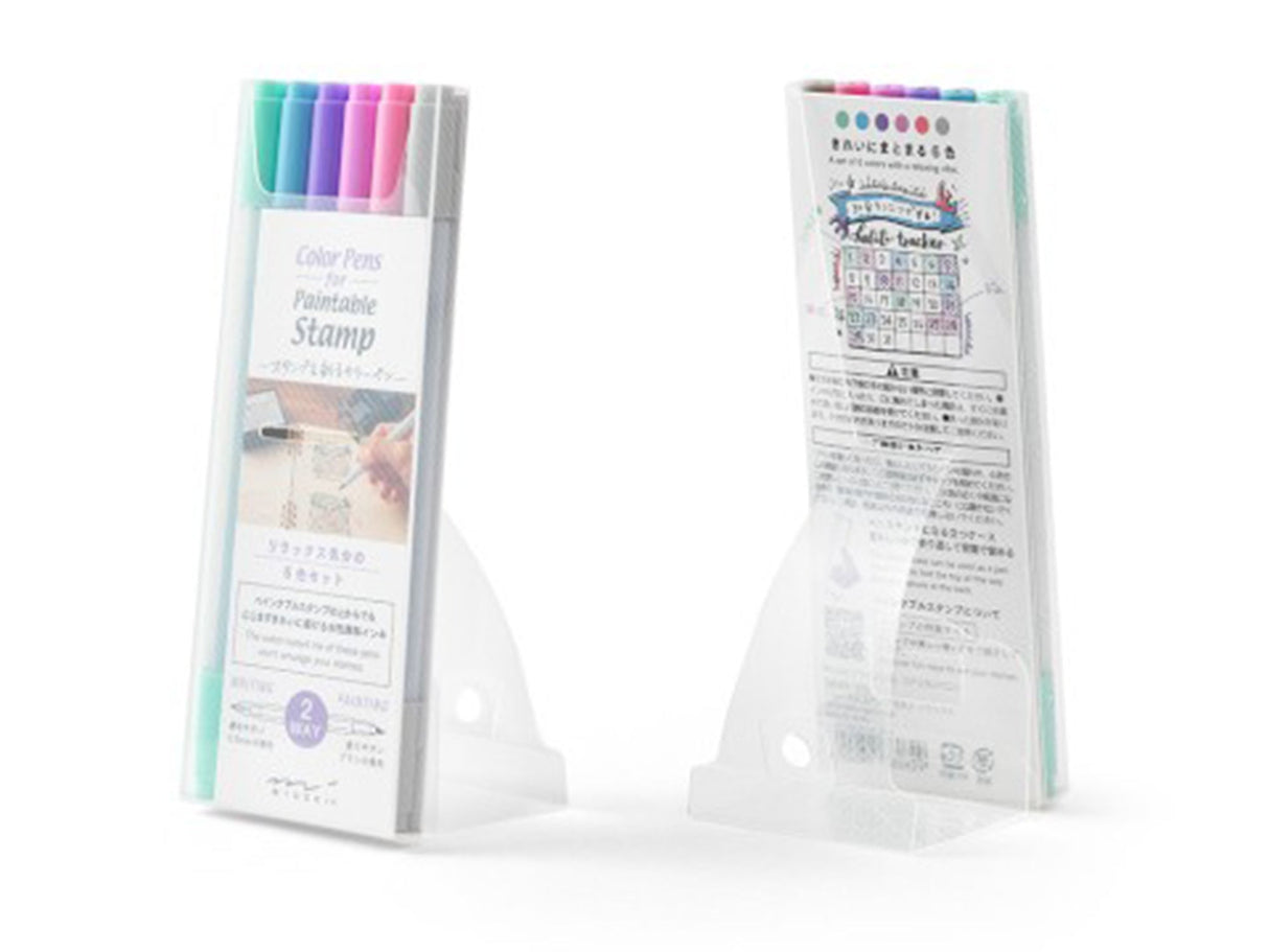 Midori 2 Way Coloring Pens, Set of 6