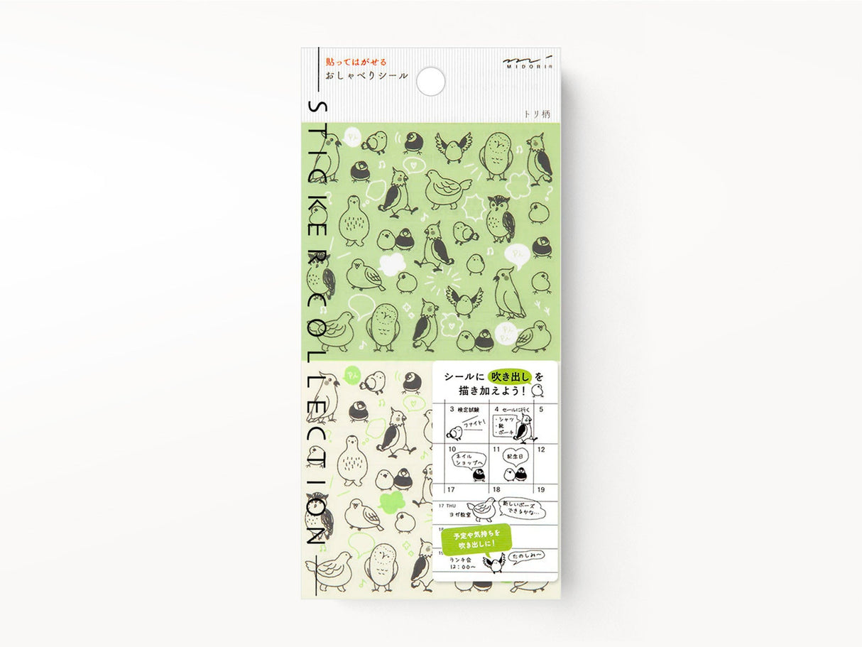 Midori Stickers for Diary Pages - Chat Birds