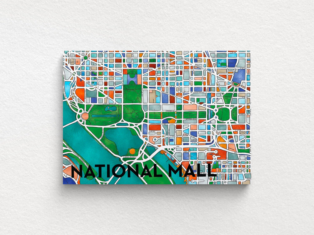 National Mall Art Map Greeting Card