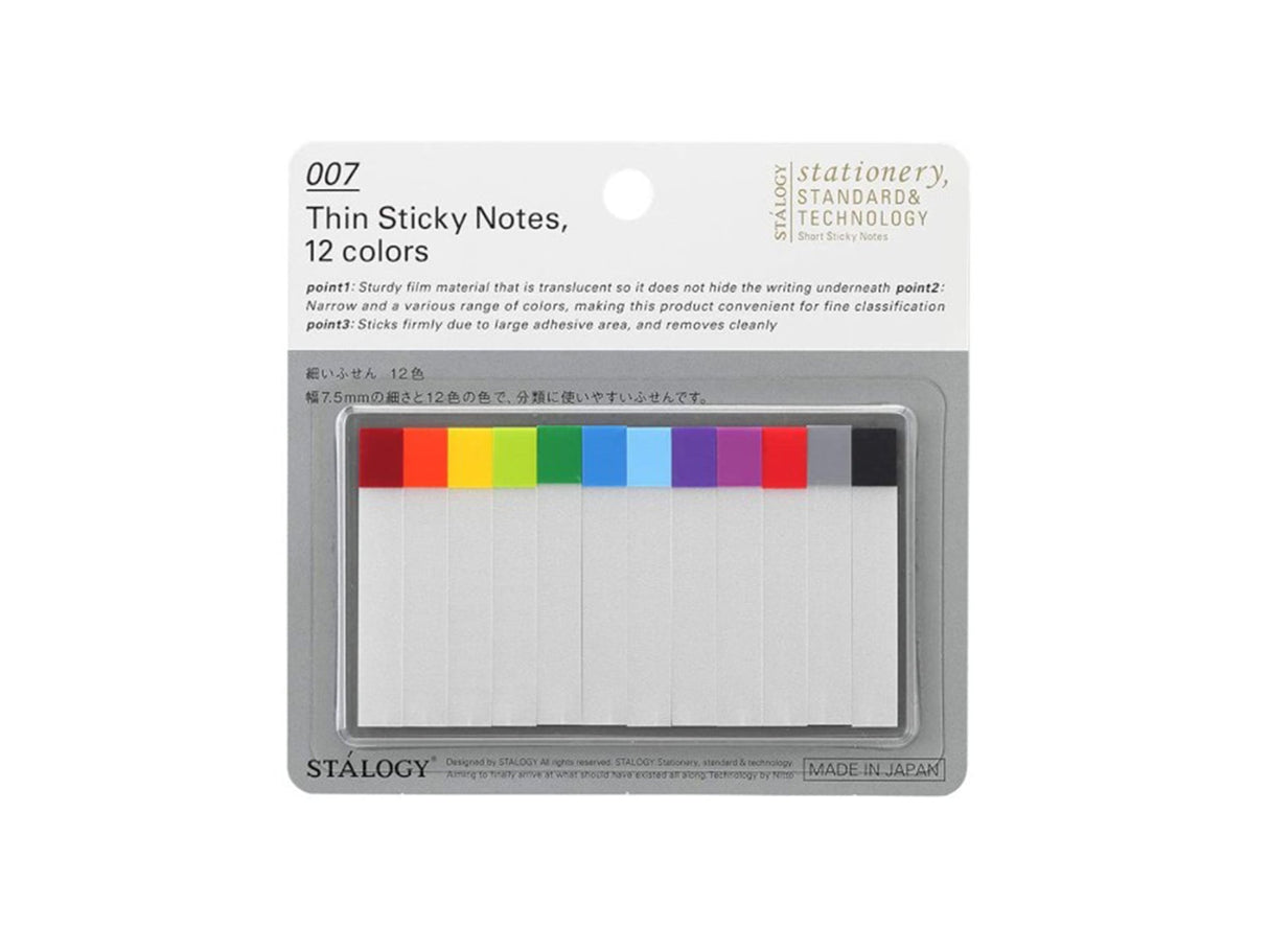 Stalogy Thin Sticky Notes 12 Colors