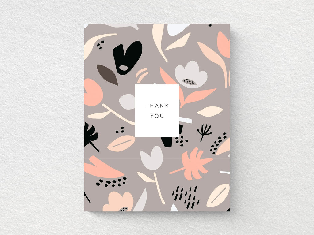 Thank You Floral Pattern Greeting Cards, Box of 6
