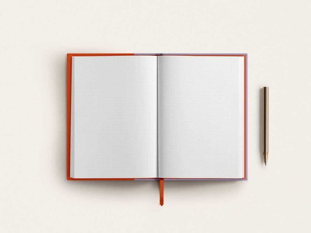 The Cutting Edge Color Block Notebook - Cobalt + Peach