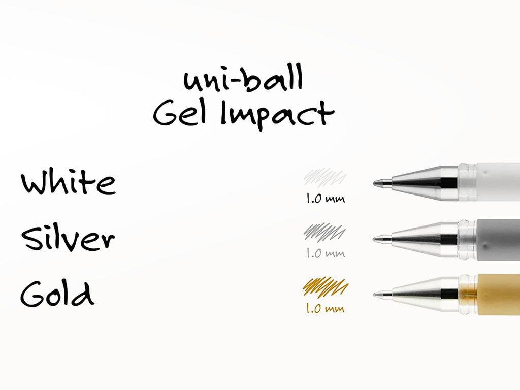 Uni Ball Signo Broad Gel Impact Pens - Set of 3